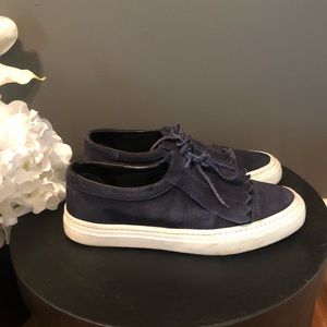 Zara Navy Blue slip on Suede Sneakers